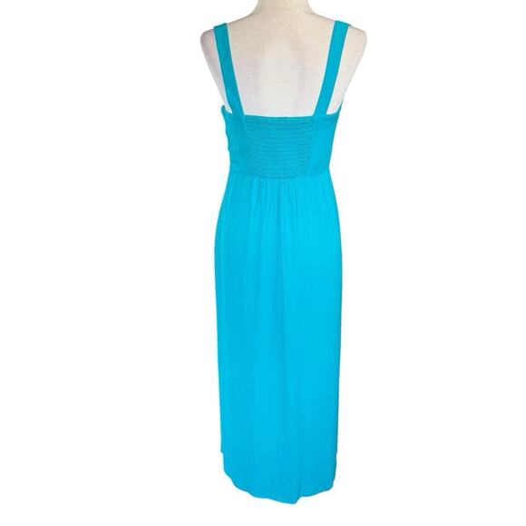 Whistles Turquoise Andie Button Dress 4 Maxi Fairy Coastal Resortwear Colorful - Picture 5 of 14